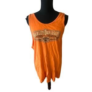 Harley-Davidson Smoky Mountain Graphic Orange Men’s Tank Top Vintage XL